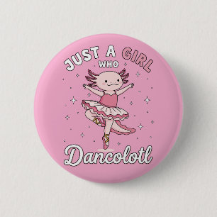 Dansen Roze Axolotl in Ballet Tutu Ronde Button 5,7 Cm