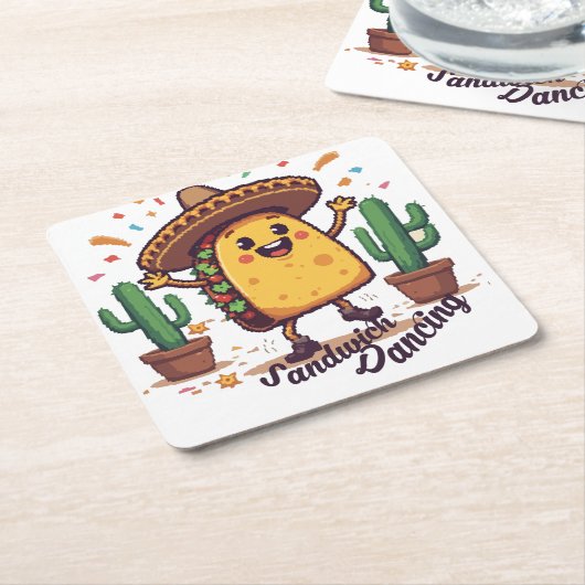 Dansen Sandwich Fiesta Kartonnen Onderzetters (Schuin)