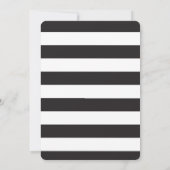 Dansen Script Black|White Wedding Striped Back Kaart (Achterkant)