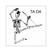 DANSEN SKELET MET TOP HOED Wood Art Stamp Rubberstempel (Afrduk)