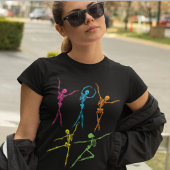 Dansen Skeletons Funny Spooky Ballerina Halloween T-shirt