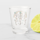 Dansen Skeletten met Bier en Shamrocks Shot Glas (Achterkant)
