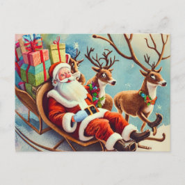 Dansen Sneeuwvlokken met de Kerstman: Voeg je beri Feestdagenkaart