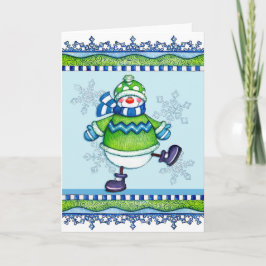Dansen Snowman - Wenskaart Feestdagen Kaart