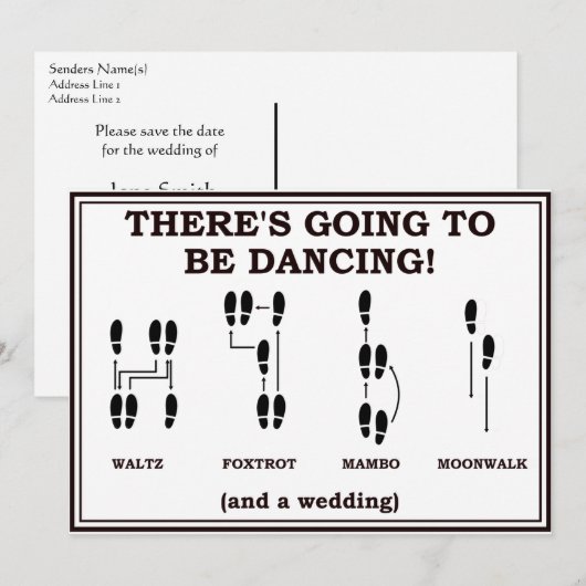 Dansen sparen de aankondiging van de bruiloft van  (Voorkant / Achterkant)