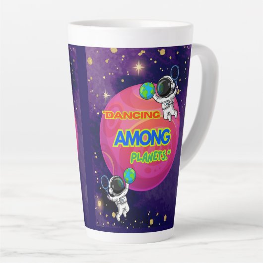 DANSEN TUSSEN PLANETEN LATTE MOK (Rechterhoek)