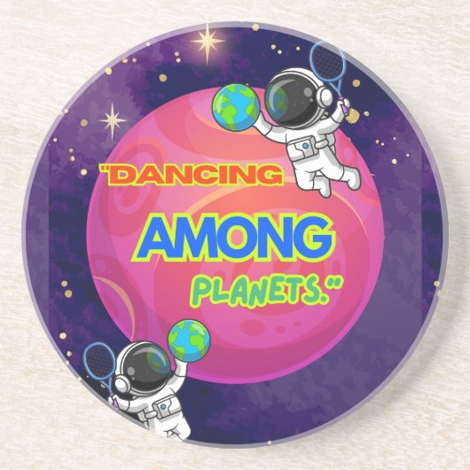 DANSEN TUSSEN PLANETEN ZANDSTEEN ONDERZETTER (Voorkant)