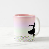 Dansen tussen sterren - roze zonsondergang tweekleurige koffiemok (Voorkant rechts)