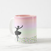 Dansen tussen sterren - roze zonsondergang tweekleurige koffiemok (Voorkant links)