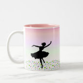 Dansen tussen sterren - roze zonsondergang tweekleurige koffiemok (Links)