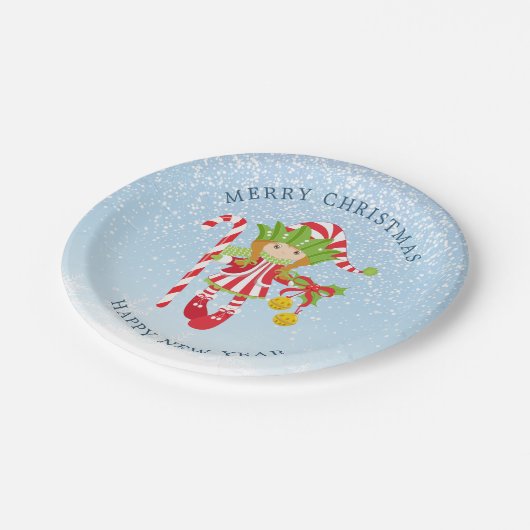 Dansen van Elf in de sneeuw Papieren Bordje (Gekanteld)