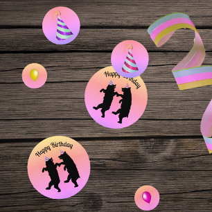 Dansen Verjaardag Zwarte Beren Party Petten Ballon Confetti