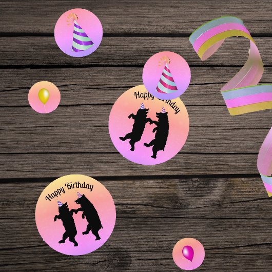 Dansen Verjaardag Zwarte Beren Party Petten Ballon Confetti