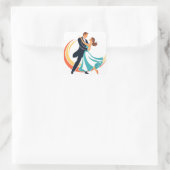 dansen vierkante sticker (Tas)