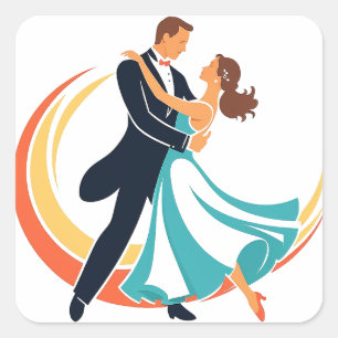 dansen vierkante sticker