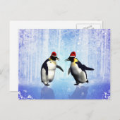Dansen voor kerst, grappige pinguïn feestdagenkaart (Voorkant / Achterkant)