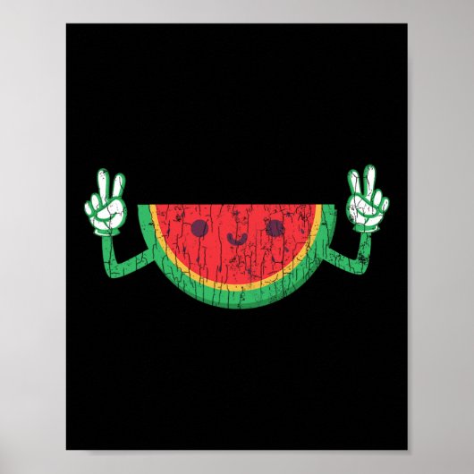 Dansen Watermeloen Grappig Zomer Fruit Lover Graph Poster (Voorkant)