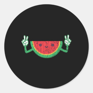 Dansen Watermeloen Grappig Zomer Fruit Lover Graph Ronde Sticker