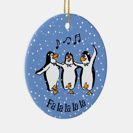 Dansen Zingende Pinguïns Ontwerp Keramisch Ornamen Keramisch Ornament (Rechts)