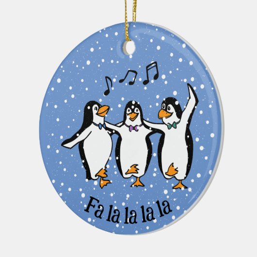Dansen Zingende Pinguïns Ontwerp Keramisch Ornamen Ornament (Links)