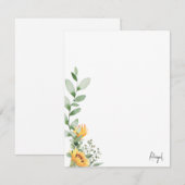 Dansen Zonnebloemen Eucalyptus Bedankkaart (Voorkant / Achterkant)