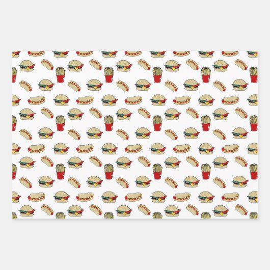 Dansend 50's Food Assortment Inpakpapier Vel (Voorkant 3)