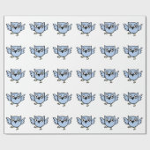 Dansend Baby Owl Blue Boy Cadeaupapier (Vlak)
