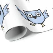 Dansend Baby Owl Blue Boy Cadeaupapier (Rol Hoek)