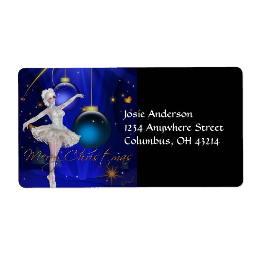 Dansend Ballerina 2 kerstAdresetiketten Etiket (Voorkant)