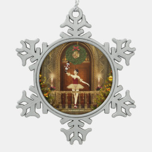 Dansend Ballerina Nutkraker Snowflake Ornament