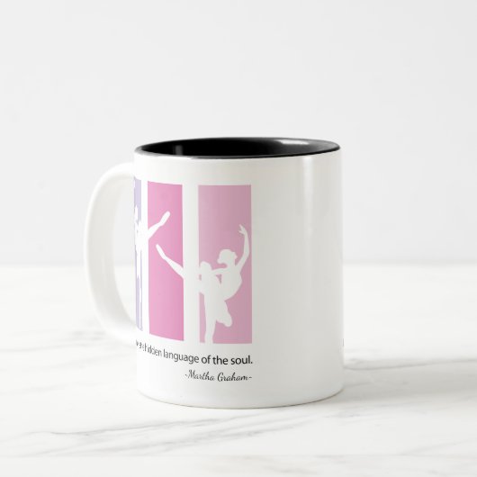 Dansend Ballerinas Roze Colorblock Tweekleurige Koffiemok (Voorkant links)