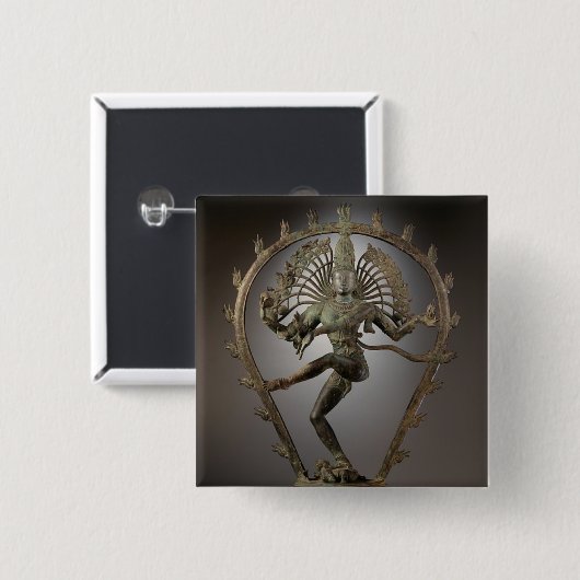 Dansend beeld van Shiva Goddess Vierkante Button 5,1 Cm (Voorkant /achterkant)