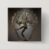 Dansend beeld van Shiva Goddess Vierkante Button 5,1 Cm (Voorkant)