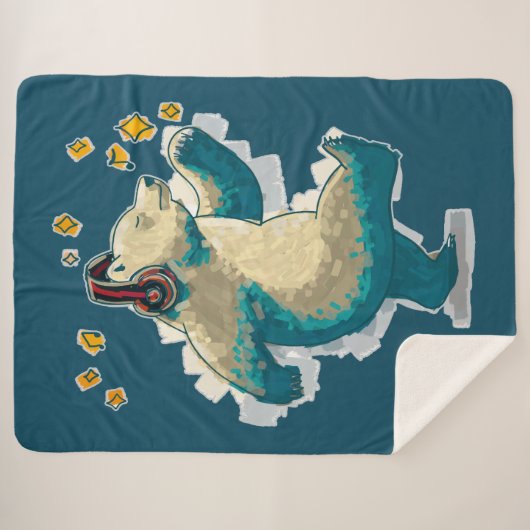 Dansend Beer Sherpa Deken (Voorkant (horizontaal))