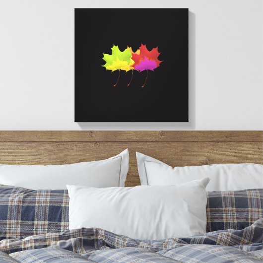 DANSEND BLAD-ONTWERP NATUURTHEMA CANVAS AFDRUK (Insitu (Slaapkamer))