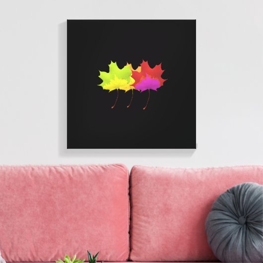 DANSEND BLAD-ONTWERP NATUURTHEMA CANVAS AFDRUK (Insitu (Woonkamer))