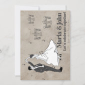 Dansend bruidspaar kaart (Voorkant)