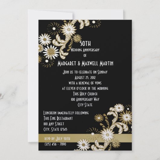 Dansend Daisies 50e Jubileum Kaart (Achterkant)