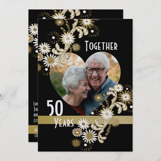 Dansend Daisies 50e Jubileum Kaart (Voorkant / Achterkant)