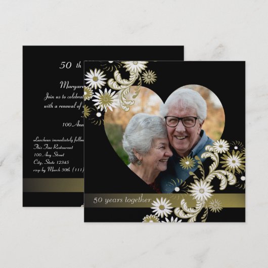 Dansend Daisies/Golden Jubileum Kaart (Voorkant / Achterkant)