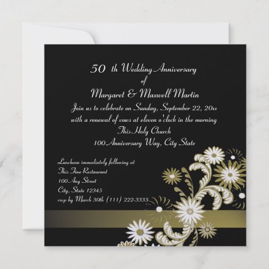 Dansend Daisies/Golden Jubileum Kaart (Achterkant)