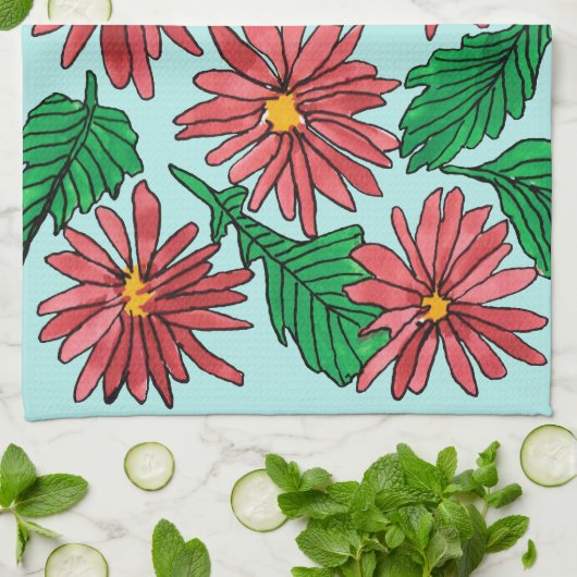 Dansend Daisies Theedoek (Gevouwen)