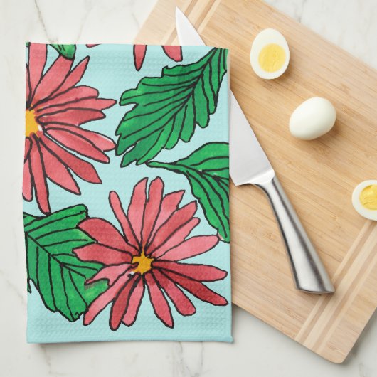Dansend Daisies Theedoek (Quarter Fold)