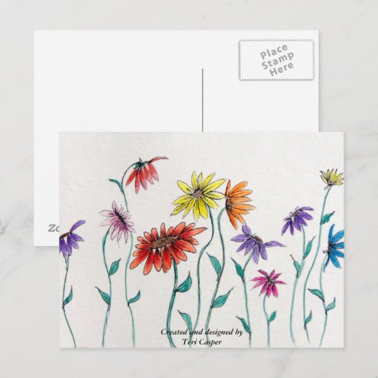 Dansend Daisy Briefkaart (Voorkant / Achterkant)