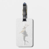 Dansend Deer met Violin Bagagelabel (Achterkant verticaal)