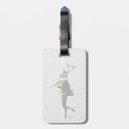 Dansend Deer met Violin Bagagelabel (Achterkant verticaal)