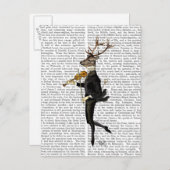 Dansend Deer met Violin Briefkaart (Voorkant / Achterkant)