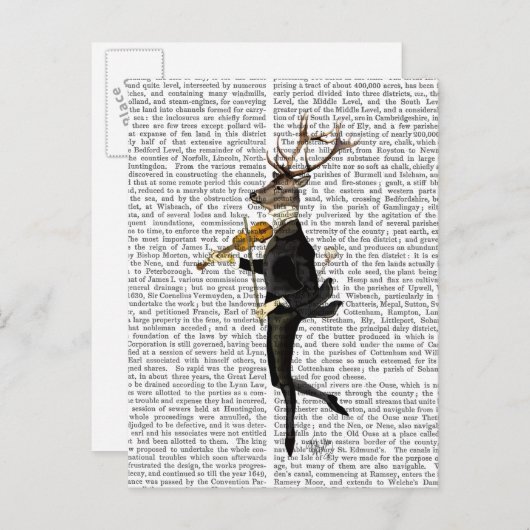 Dansend Deer met Violin Briefkaart (Voorkant / Achterkant)