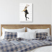 Dansend Deer met Violin Canvas Afdruk (Insitu (Slaapkamer))