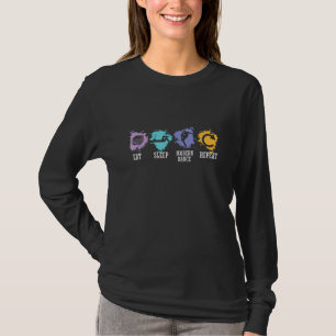 Dansend Eat Sleep Modern Dance Herhaal T-shirt